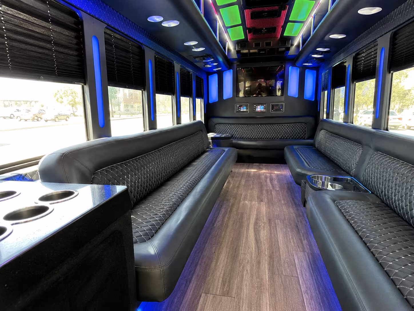 clemson 15 passenger party bus inside
