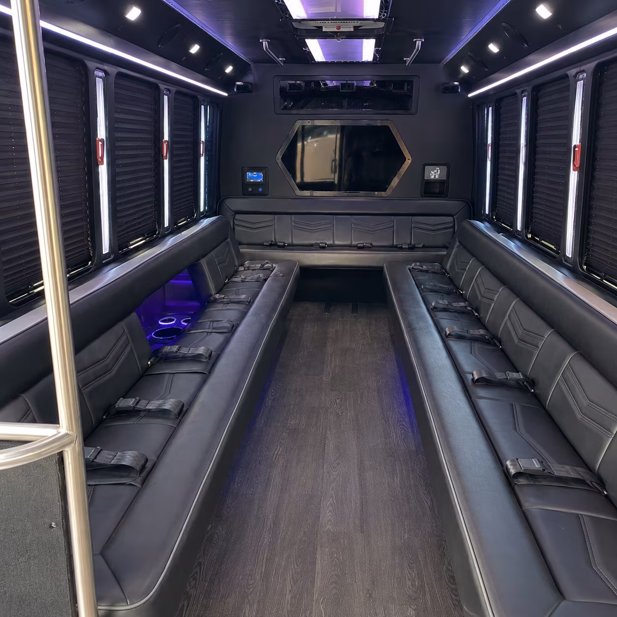 clemson 18 passenger party bus interior