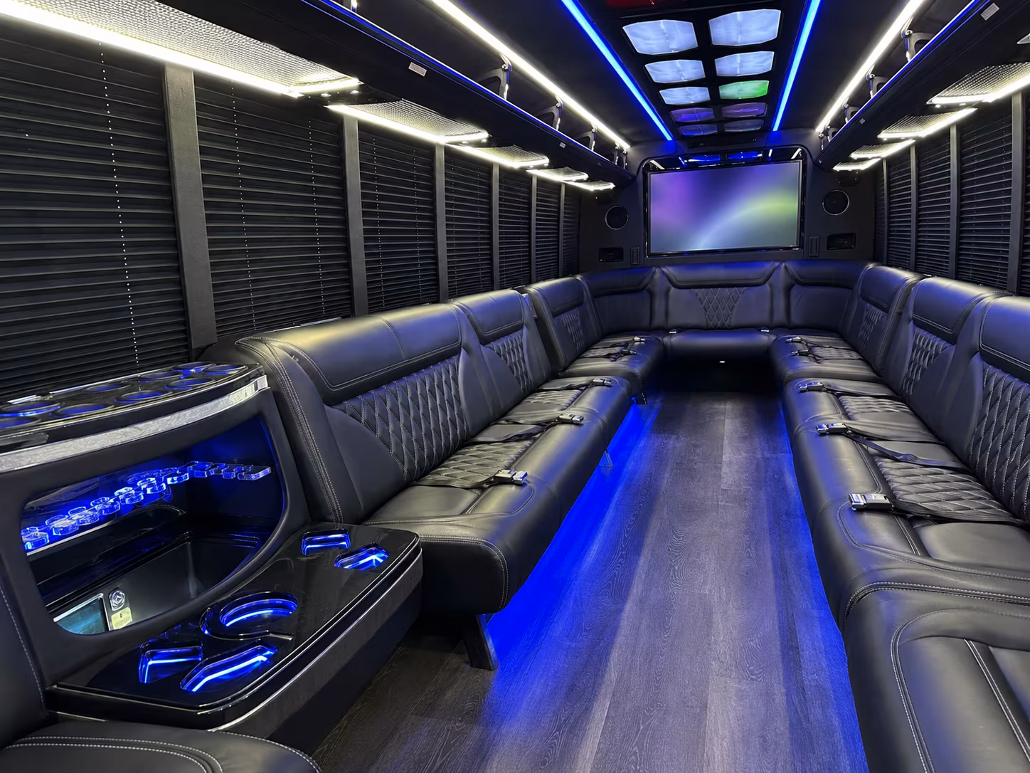 clemson 20 passenger party bus inside