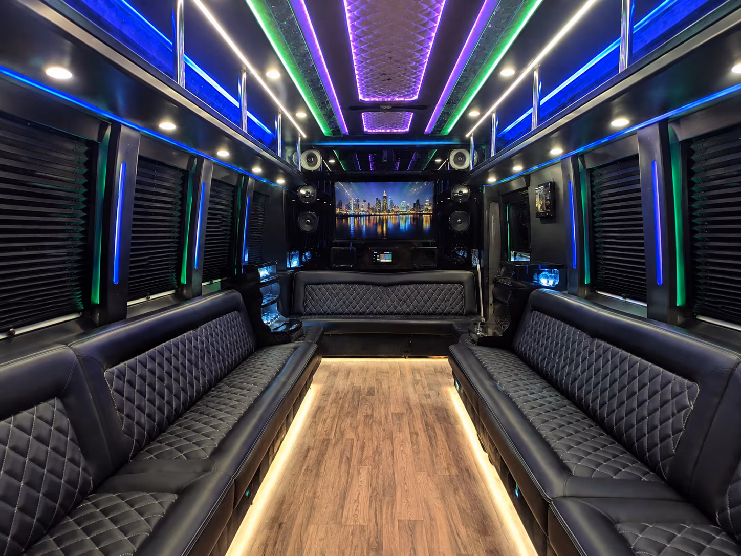 clemson 25 passenger party bus interior