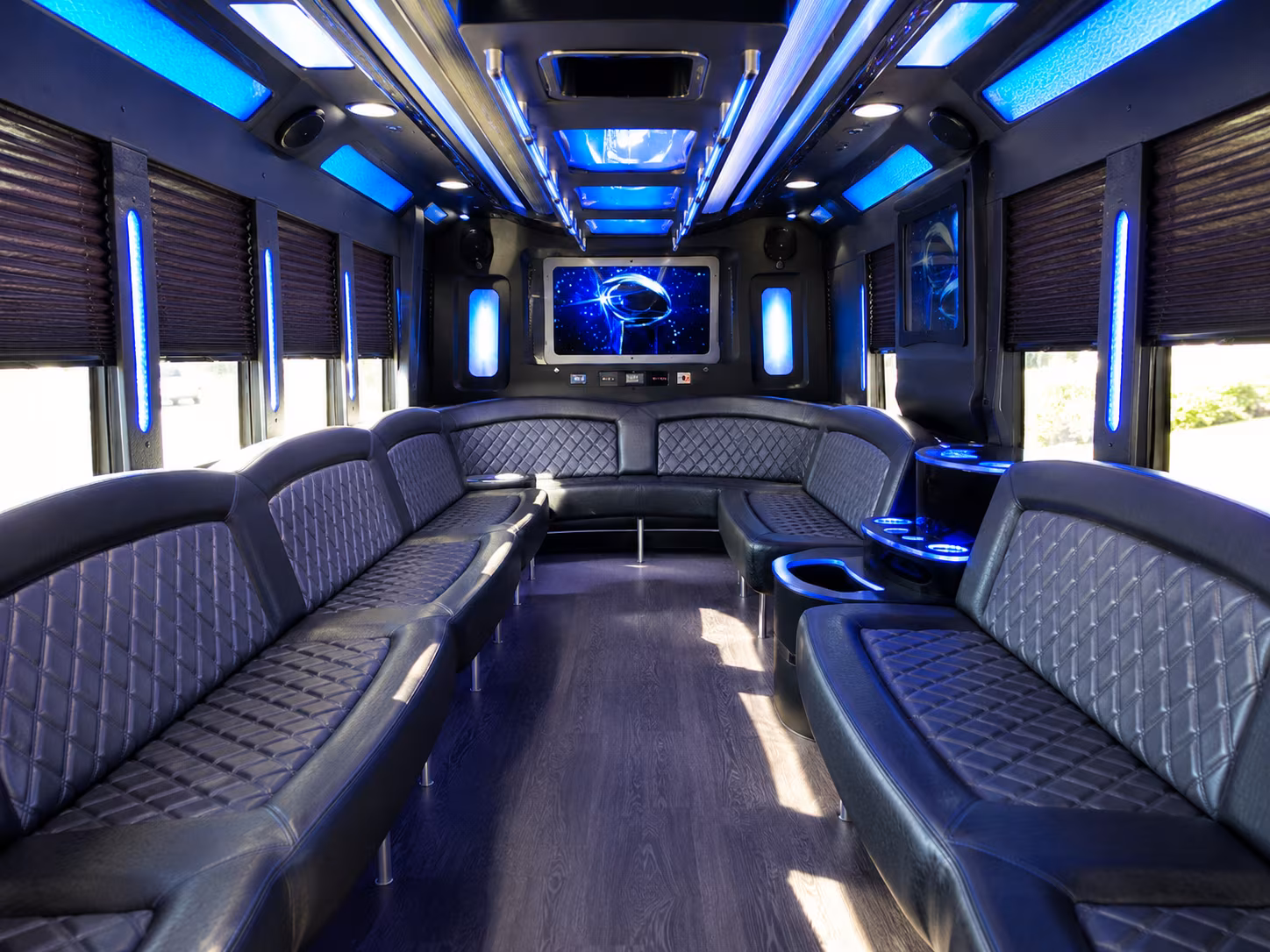 clemson 28 passenger party bus inside