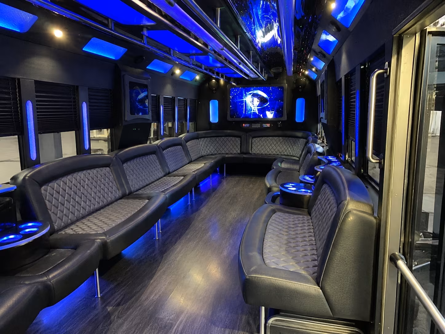 clemson 28 passenger party bus interior