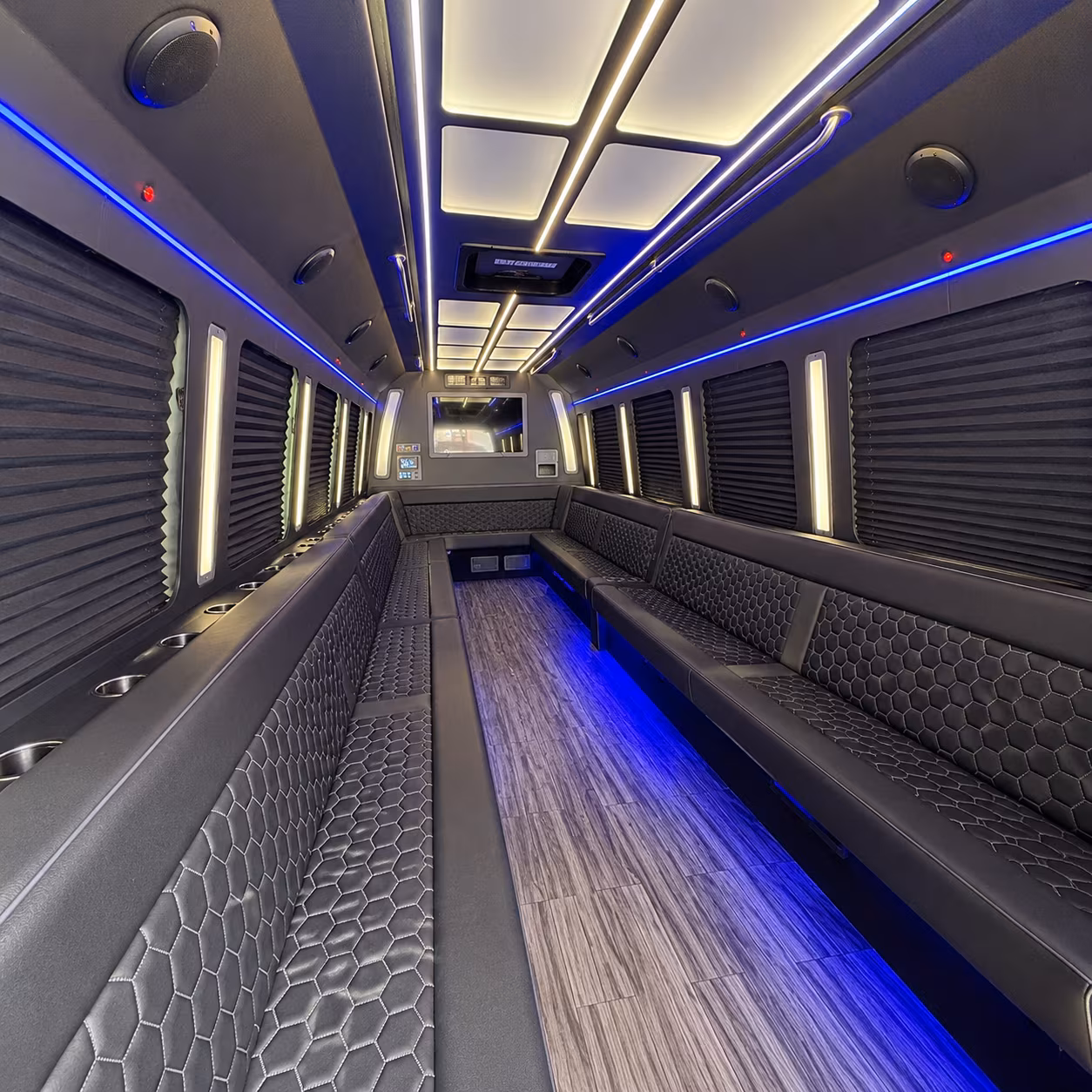 clemson 30 passenger party bus interior