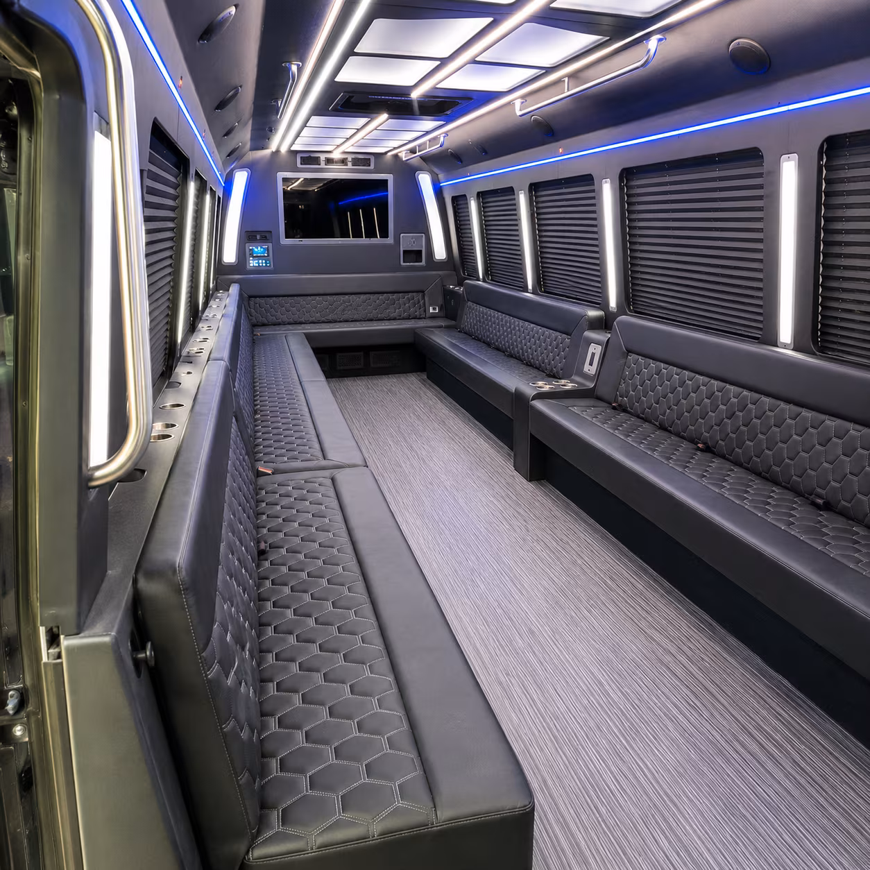 clemson 40 passenger party bus interior