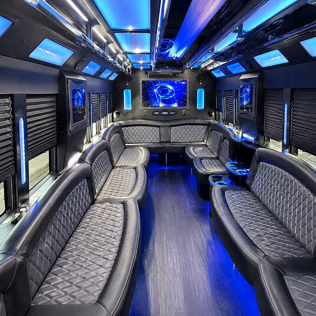 clemson 50 passenger party bus interior