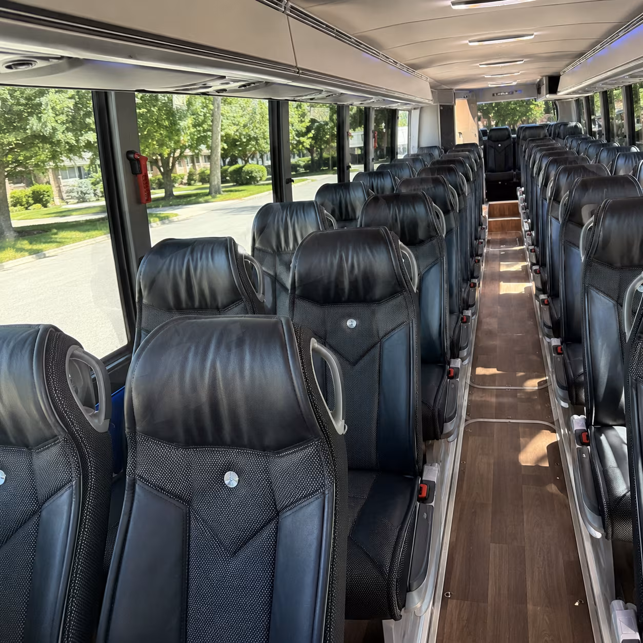 clemson 56 passenger charter bus interior
